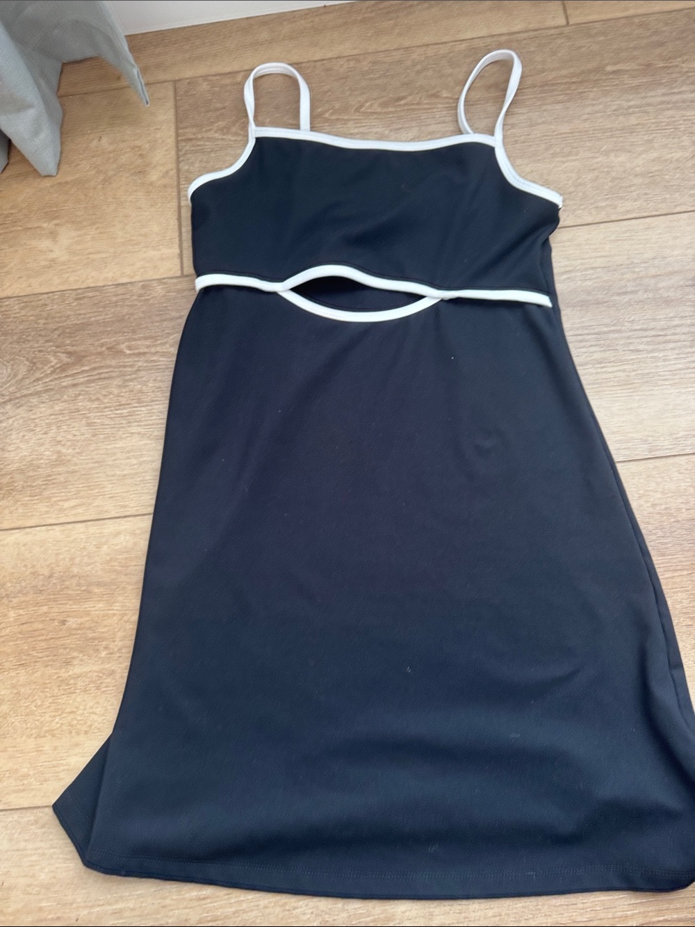 wild fable Black Slip Dress with White Trim